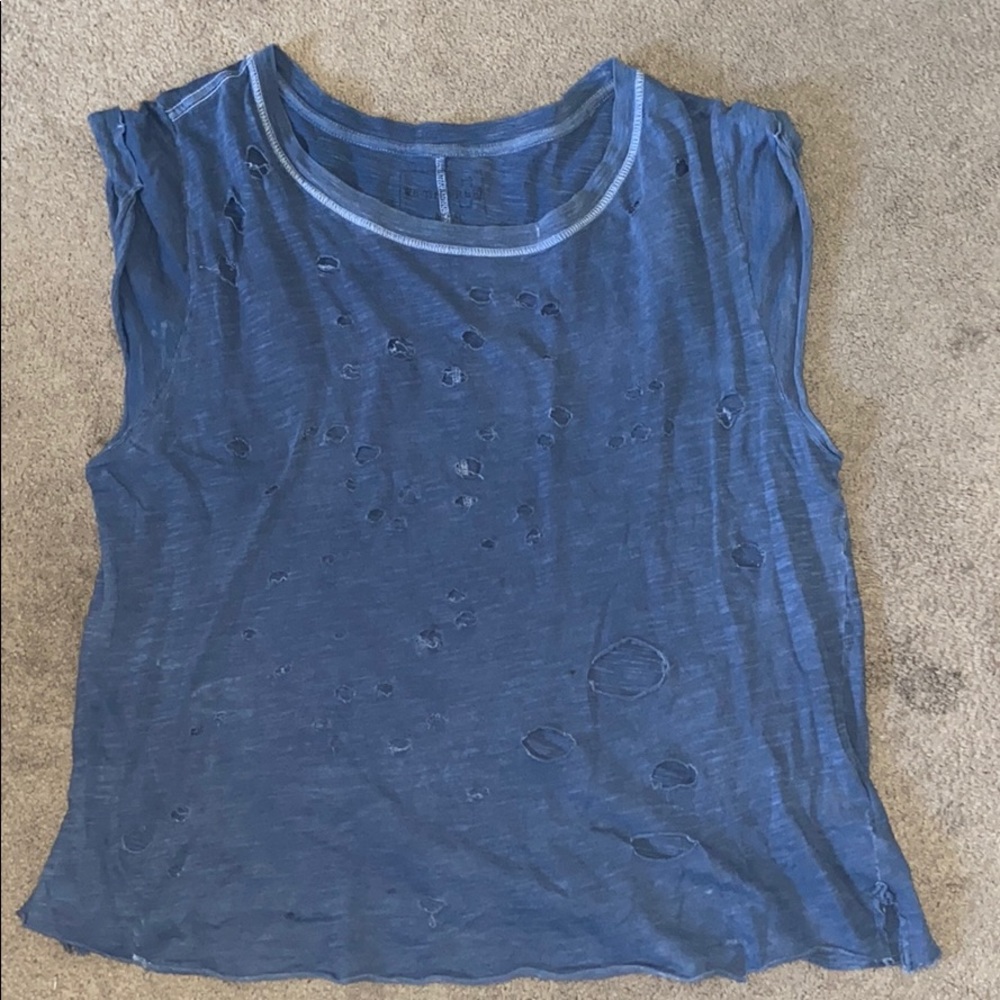 Free people distressed tee